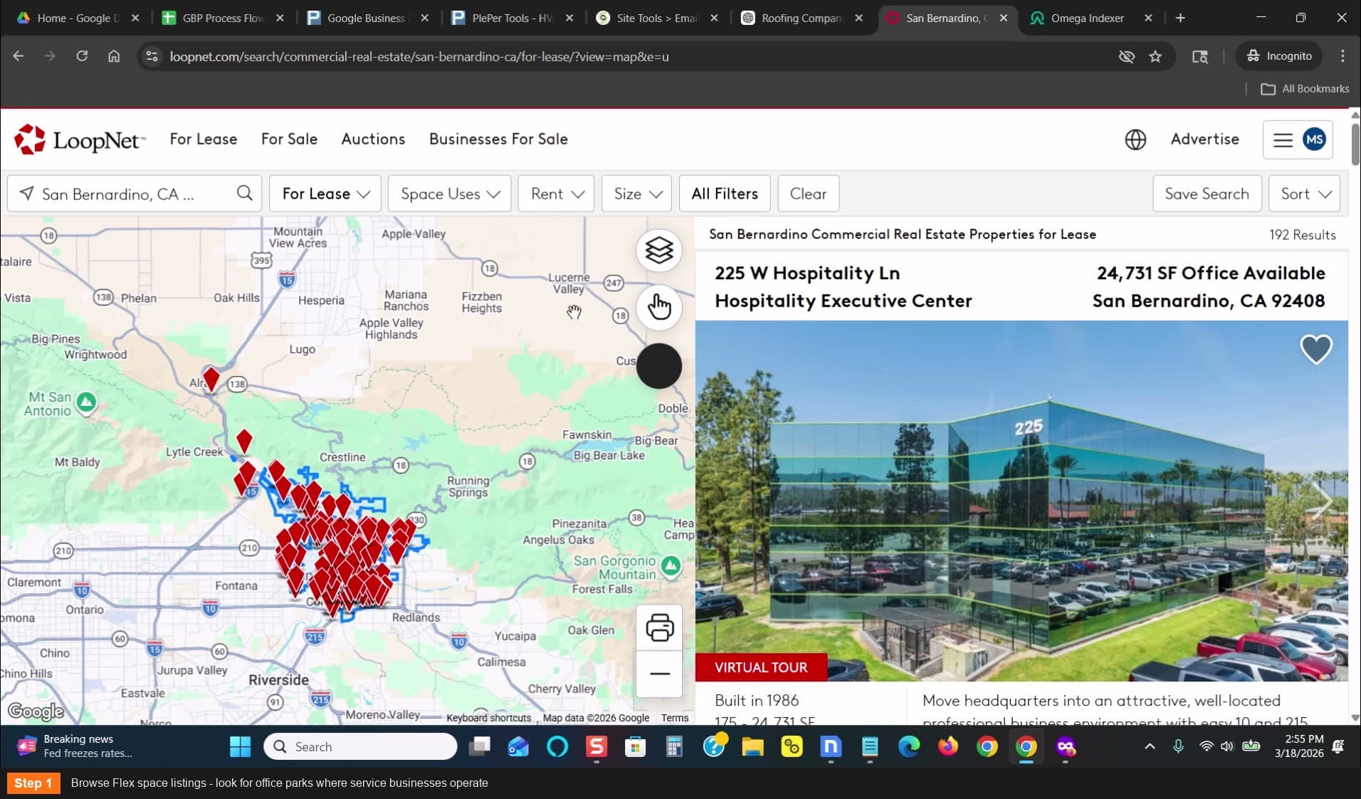 Browse Flex space listings for office parks