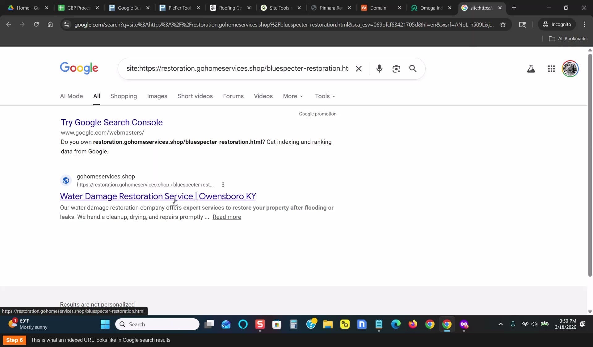 First, verify your URL is indexed in Google