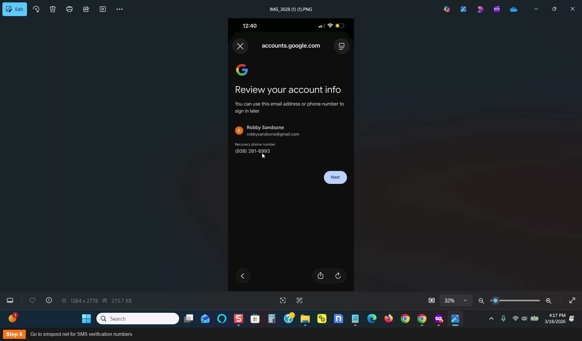 Go to smspool.net for SMS verification numbers