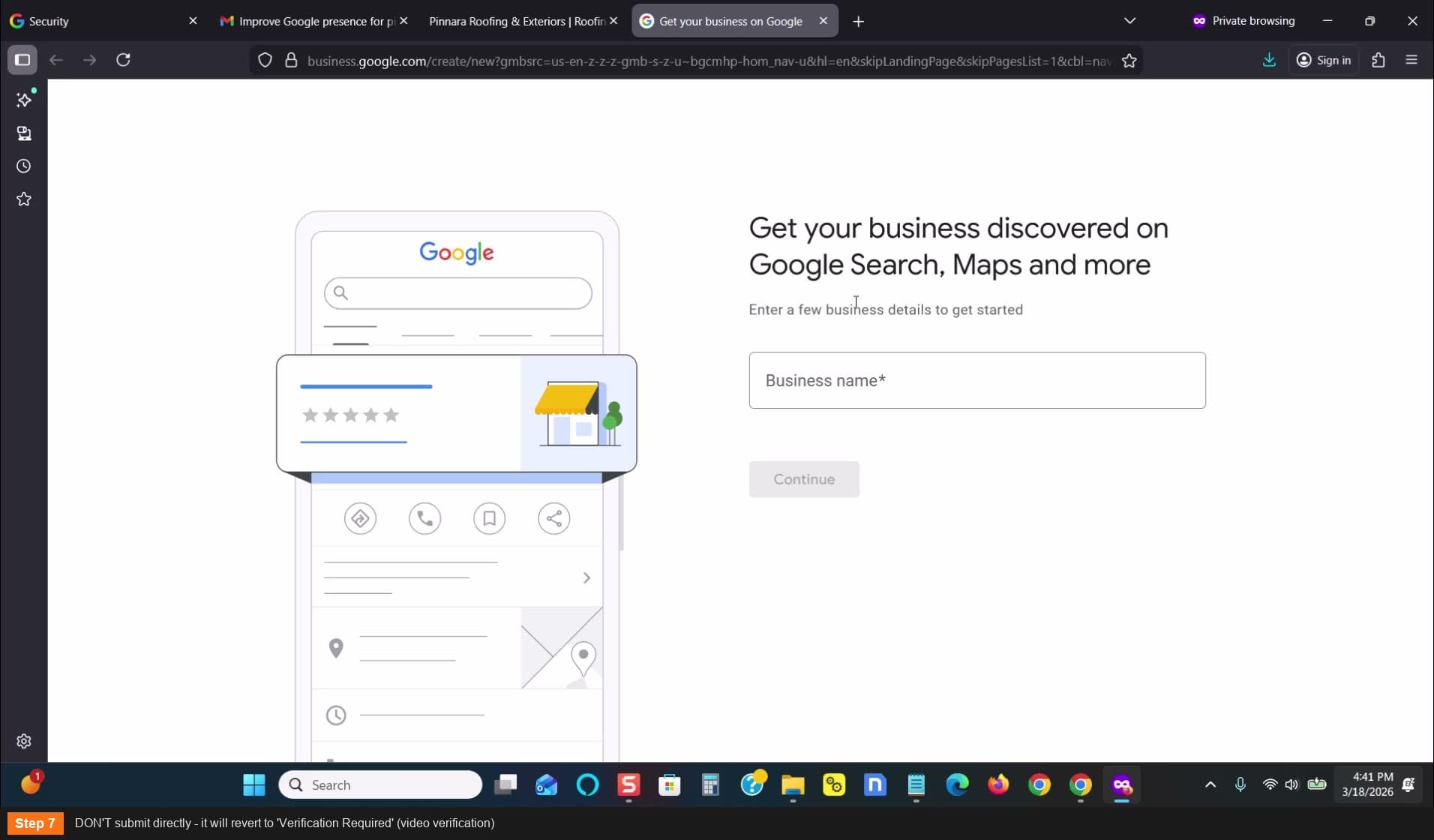 DON'T submit directly - it will revert to video verification